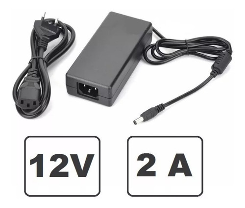 Imagen 2 de 5 de Transformador Fuente 12v 2a 24w Tiras Led Cctv
