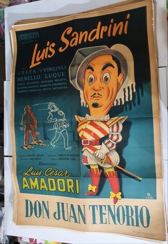 Antiguo Afiche De Cine Original-don Juan Tenorio- Sb