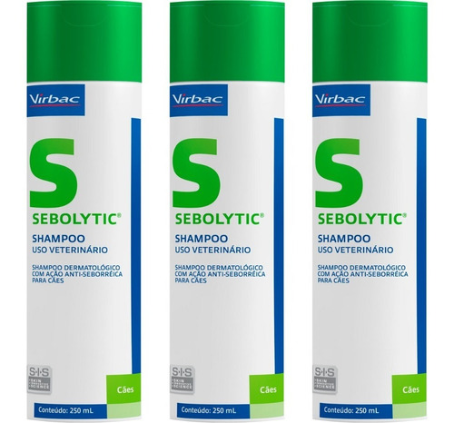 Shampoo Sebolytic Spherulites 250ml - Virbac - 3 Unidades