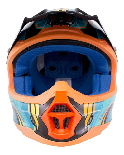 Casco Cross Hjc Fx-cross Piston Mc-4 Fibra De Vidrio