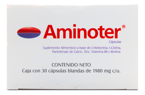 Aminoter Cápsulas Anticaída Fragilidad Capilar 30 Caps