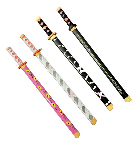 4 Katanas Madera Y Plástico Demon Slayer 68.5cm Ninjas