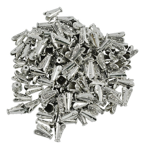 100 Piezas Topacio Plata Tibetanas Flor Borla Focal Joyas