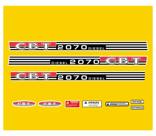 Adesivos Trator Compatível Cbt 2070 Diesel + Etiqueta F490 Cor PADRÃO