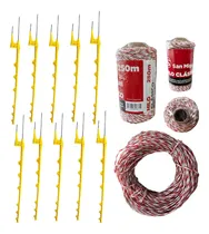 Comprar 10 Varillas Largas 6 H + 250 Mts Hilo Cerco Electrico Boyero