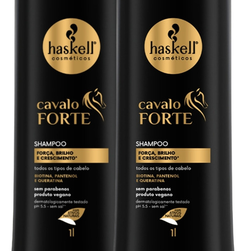 Kit Shampoo Haskell Cavalo Forte Pantenol 1 Litro - 02un