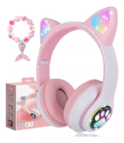 Auriculares de unicornio para niñas, auriculares Bluetooth plegables de  unicornio para niñas pequeñas, tableta, teléfonos,  Fire, auriculares