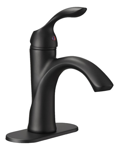 Bathlavish Grifo Baño Negro Mate Para Fregadero Granja Solo