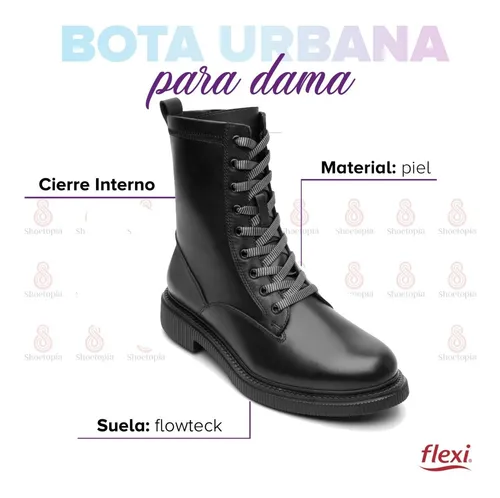 Bota Urbana Mujer Flexi Cierre Lateral 121002 Env o gratis