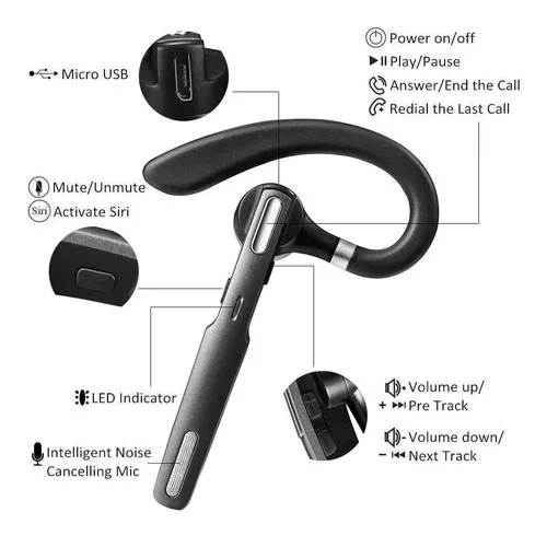 Auriculares Bluetooth ICOMTOFIT, auriculares inalámbricos con Bluetooth,  V4.1 manos libres con micrófono de cancelación de ruido