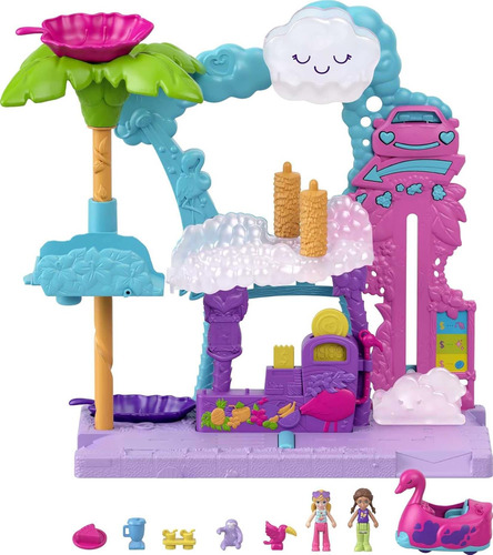 Polly Pocket Juego De 2 Micro Muñecas Con Coche De Juguete,