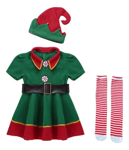 Santa Roleplay Vestido De Navidad Duende Disfraces