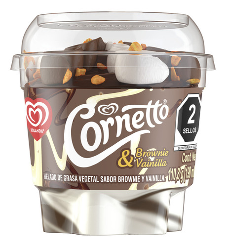 Helado Holanda Cornetto Brownie & Vainilla 190ml