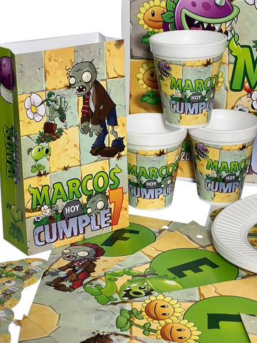 Cotillón Infantil Personalizado X 15 Plantas Vs Zombies