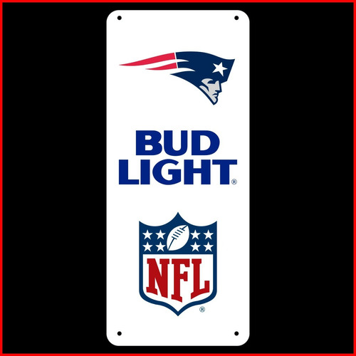 Letrero Anuncio Acrílico Budlight Nfl Patriotas 52x22cm