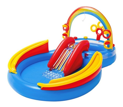 Imagen 1 de 4 de Centro De Juego Inflable Arcoiris Intex 2.97mx 1.93mx 1.35m