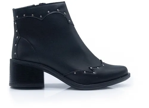 Botineta Mujer Point Negra Tachas Moda Kandil