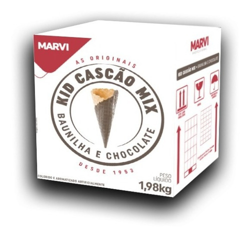 Casquinha kid cascão mix sorvete ou confeitaria C/120 Marvi