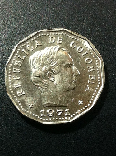 Moneda De Colombia 1971 Sin Circular 50¢ Nueva  Exigentes