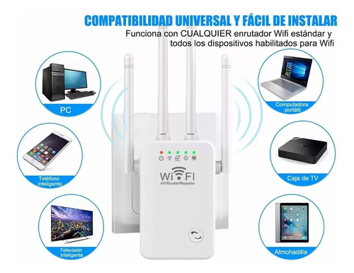 Repetidor Wifi Amplificador Señal 300mbps Rompemuros + Plus