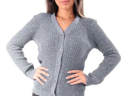 Blusa De Frio Tric Feminino Cardigan Casaquinho Bot es Mo