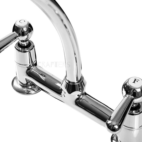 Imagen 2 de 5 de Grifo De Cocina Aqualaf Doble Comando Giro 360 - Sobremesada