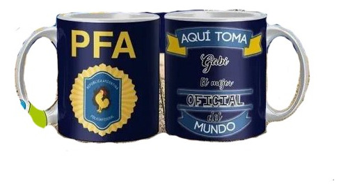 Policia Federal Argentina Taza Ceramica Personalizada Pfa
