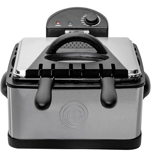 Freidora Aceite Masterchef Mk-df-4ss 4 Lt Doble Canasta Negro 110v