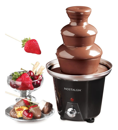 Mini Fuente Fondue Chocolate Acero Inox 3 Niveles Nostalgia