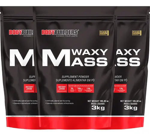 Combo 3x Hipercalorico 3kg - Bodybuilders Sabor Morango