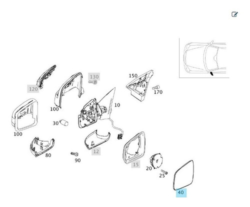 Imagen 5 de 9 de Cristal Espejo Mercedes Benz Glk280 Glk300 W204 Original