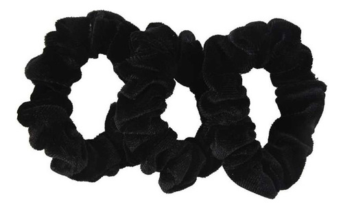 Kit 12 Scrunchies Xuxinhas Veludo Pretas E Coloridas Cor Preto