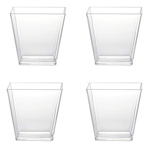 Sohapy 40 Vaso Cuadrado Alto Plastico Transparente Grado 5