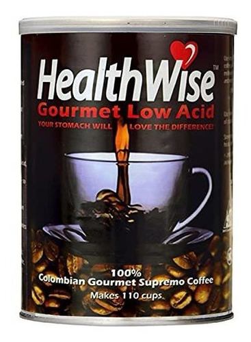 Healthwise Low Acid Coffee, 100% Colombia Supremo, 12 Onza.