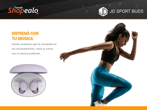 Imagen 6 de 8 de Auricular Inalámbrico Bluetooth In Ear Jd Sport Buds Lila -*