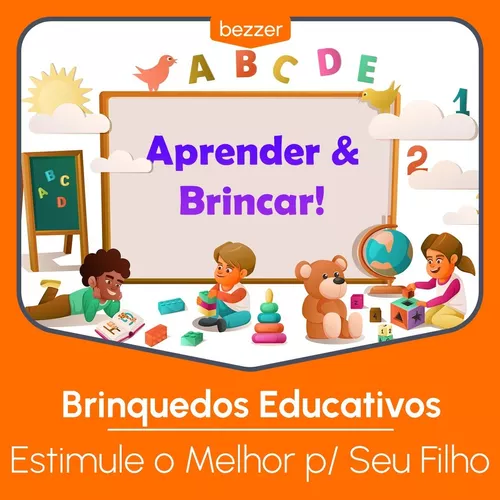 Quebra Cabeça Figuras Madeira Encaixe Sílabas Jogo Educativo