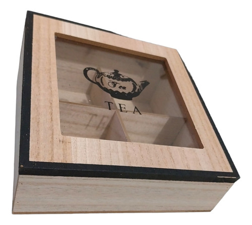  Caja Para Te De Madera Tea 4 Espacios 7130-1