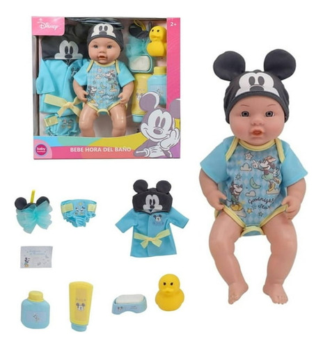 Bebe Disney Mickey Con Accesorios De Baño