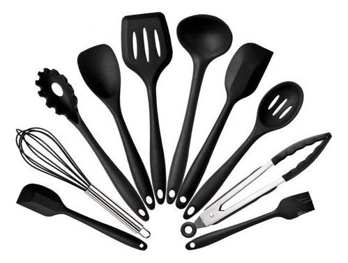 , Utensilios De Cocina De Silicona, 10 Piezas, Cuchara Y