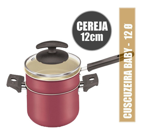 Fortaleza Cuscuzeiro 2x1 Anti Aderente 1,1 L nordestino Cor Vermelho