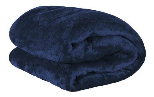 Cobertor Paulo Cezar Enxovais Fleece cor azul-marinho com design liso de 2.2m x 1.8m