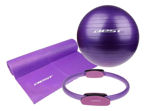 Set De Pilates Best Power Fitness 130094 Mat de Yoga Pelota Ring Color Violeta