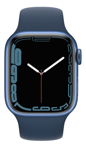 Imagen 1 de 2 de Apple Watch Series 7 (GPS, 41mm) - Caja de aluminio color azul - Correa deportiva azul abismo