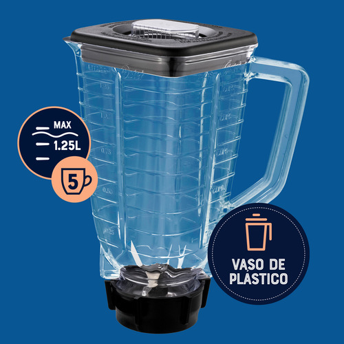 Oster Licuadora De 2 Vel Más Pulso Con Vaso De Plástico 1,25