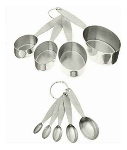 Cuisipro Stainless Steel Measuring Cup And Spoon Set Color Plateado