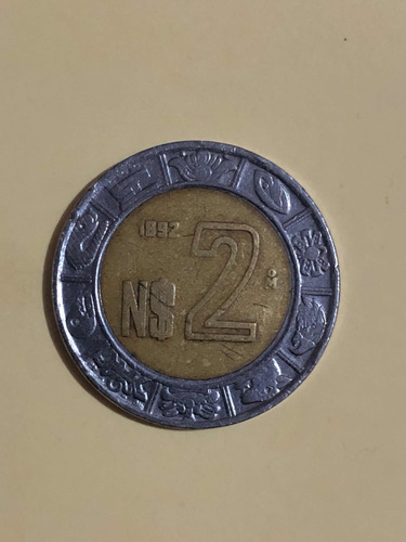 Moneda N$2 Error Acuñado 1892 + Moneda  N$2 De 1993