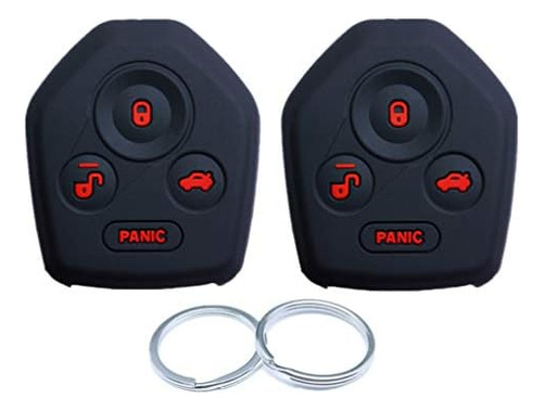 2pcs 3+1 Buttons Silicone Remote Key Fob Cover Shell Co...