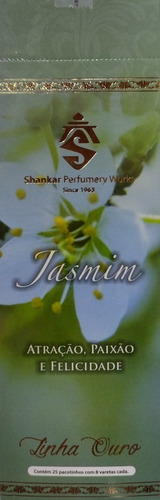 Kit Incenso Indiano Shankar Jasmim 25 Caixas 200 Varetas