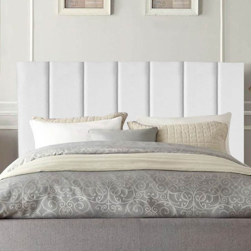 Cabeceira Estofada Cama Solteiro 90 Cm Sophia Carla Suede Cor Branco