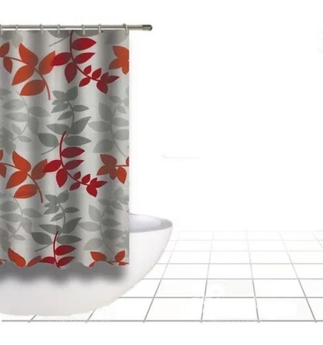 Cortina Baño Teflon Estampada + Ganchos + Cortina Protector